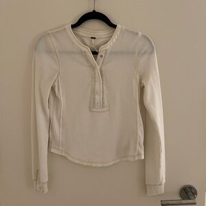 Free People Long Sleeve Henley Shirt